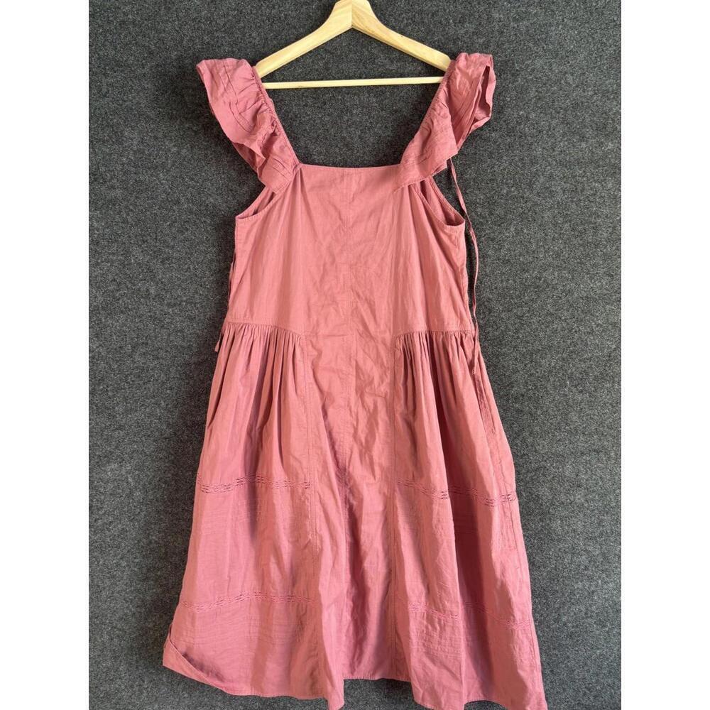 Unbranded Dress Women M Medium Pink Shift Midi Short Sleeve Cotton